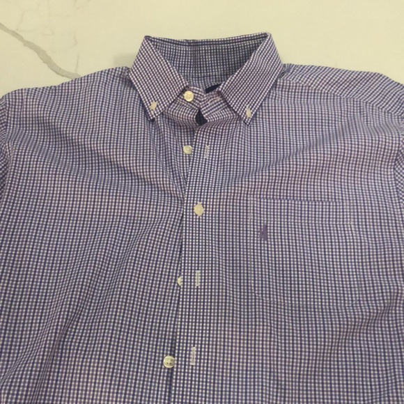 johnnie-o men’s button down in purple check - Picture 1 of 4